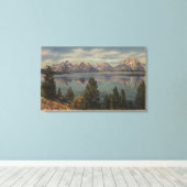 Idaho - Uitzicht van het Teton Range & Jackson Lak Canvas Afdruk (Insitu (Houten vloer))
