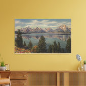 Idaho - Uitzicht van het Teton Range & Jackson Lak Canvas Afdruk (Insitu (Woonkamer))