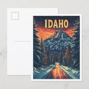 Idaho USA Art Vintage Illustratie Reizen Briefkaart