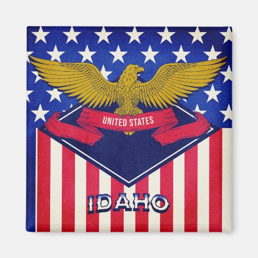 Idaho USA Flag Magneet (Voorkant)