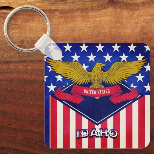 Idaho USA Flag Sleutelhanger (Voorkant)