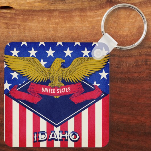 Idaho USA Flag Sleutelhanger (Achterkant)
