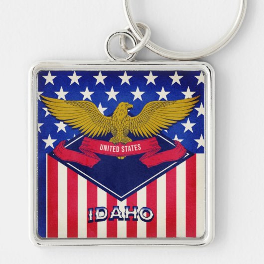 Idaho USA Flag Sleutelhanger (Voorkant)