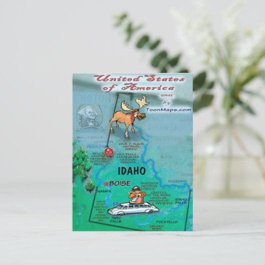 Idaho USA Kaart (Staand voorkant)