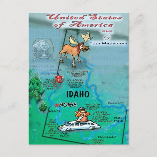 Idaho USA Kaart (Voorkant)