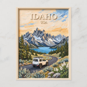 Idaho USA Roadtrip Vintage 3D Getextureerd Landsch Briefkaart