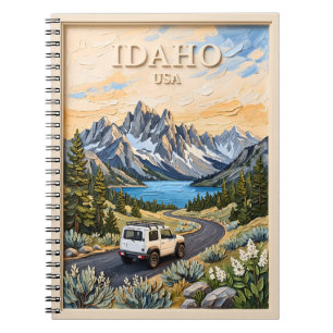 Idaho USA Roadtrip Vintage 3D Getextureerd Landsch Notitieboek