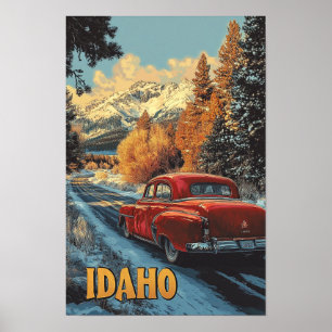 Idaho USA Vintage Illustratie Reizen Poster