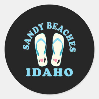 Idaho Vakantie Zandstranden I Hart Teenslippers Ronde Sticker