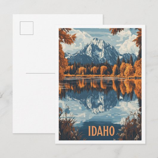 Idaho Verenigde Staten  Illustratie Reizen Briefkaart (Voorkant / Achterkant)