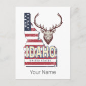 Idaho Verenigde Staten Retro Kaart  Herten Verenig (Voorkant)