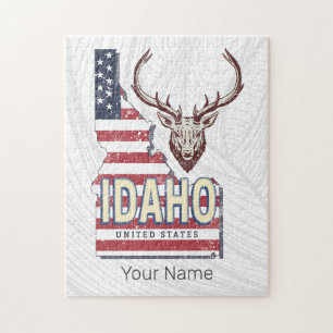 Idaho Verenigde Staten Retro Kaart  Herten Verenig Legpuzzel