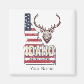 Idaho Verenigde Staten Retro Kaart  Herten Verenig Magneet (Voorkant)