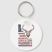 Idaho Verenigde Staten Retro Kaart  Herten Verenig Sleutelhanger (Voorkant)