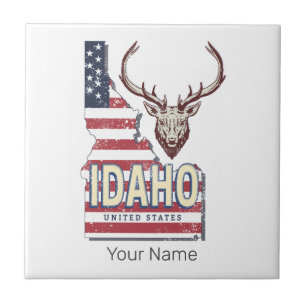 Idaho Verenigde Staten Retro Kaart Herten Verenig Tegeltje