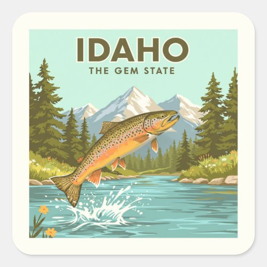 Idaho Vierkante Sticker (Voorkant)