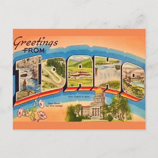 Idaho Vintage Ansichtkaart Briefkaart (Voorkant)