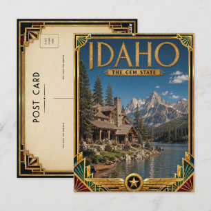 Idaho Vintage Art Deco Gouden Tijdperk Briefkaart
