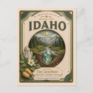 Idaho Vintage Paper Cut American Arcana Briefkaart