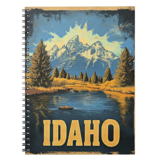 Idaho vintage reisillustratie notitieboek (Voorkant)