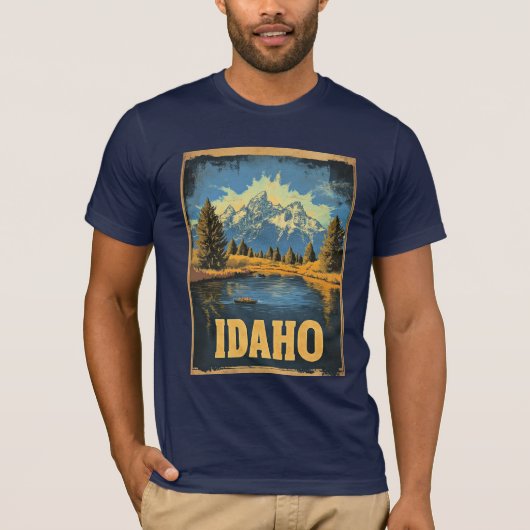 Idaho vintage reizen poster t-shirt (Voorkant)