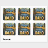 Idaho vintage reizen poster vierkante sticker (Vel)