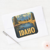 Idaho vintage reizen poster vierkante sticker (Envelop)