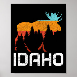 Idaho Vintage Retro Pride Souvenir Eland Natuur Ho Poster