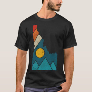 Idaho Vintage Staatkaart Bergen Wandelaars Kampere T-shirt