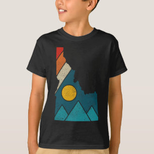 Idaho Vintage Staatkaart Bergen Wandelaars Kampere T-shirt