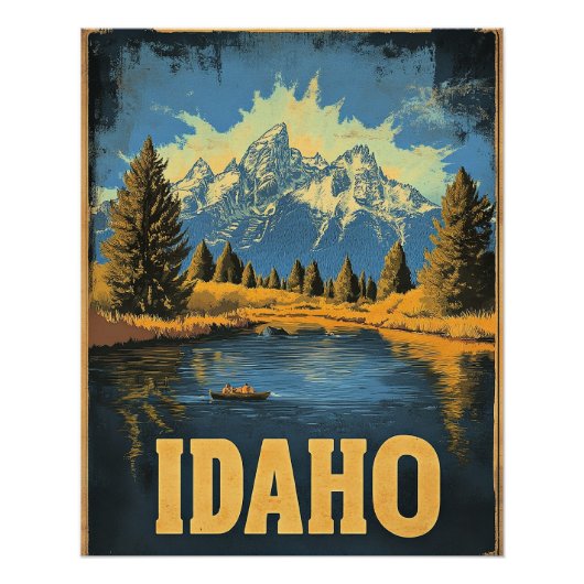 Idaho Vintage Travel Poster (Voorkant)