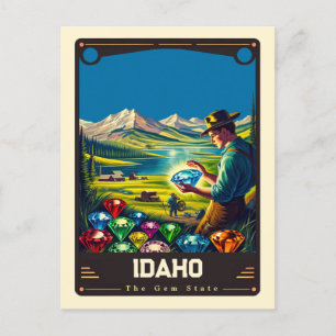Idaho   Vintage van patriottische spirit Briefkaart