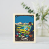 Idaho | Vintage van patriottische spirit Briefkaart (Staand voorkant)