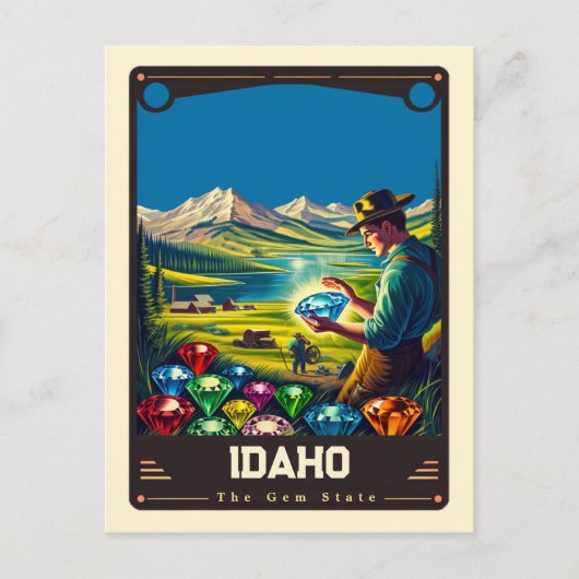 Idaho | Vintage van patriottische spirit Briefkaart (Voorkant)