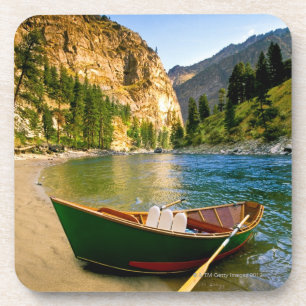 IDAHO, Vist een boot op een zandstrand in Bier Onderzetter