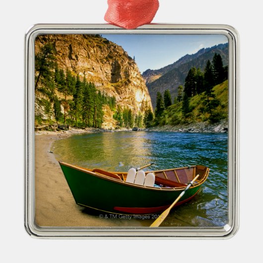 IDAHO, Vist een boot op een zandstrand in Metalen Ornament (Voorkant)