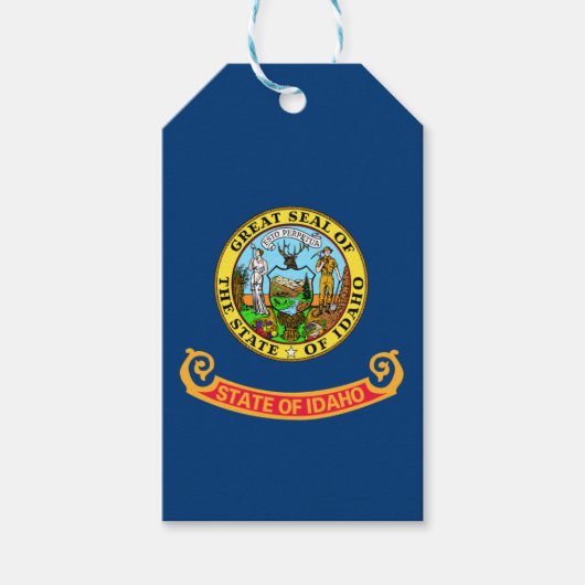 Idaho Vlag: de Edelsteen Staat, Amerika Mountain W Cadeaulabel (Voorkant)