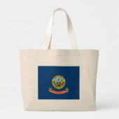 Idaho Vlag: de Edelsteen Staat, Amerika Mountain W Grote Tote Bag (Achterkant)