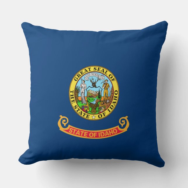 Idaho Vlag: de Edelsteen Staat, Amerika Mountain W Kussen (Voorkant)