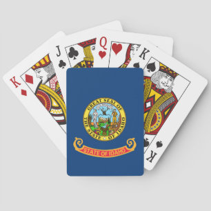 Idaho Vlag: de Edelsteen Staat, Amerika Mountain W Pokerkaarten
