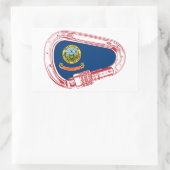Idaho Vlag Klimaatkarabiner Rechthoekige Sticker (Tas)