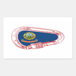 Idaho Vlag Klimaatkarabiner Rechthoekige Sticker