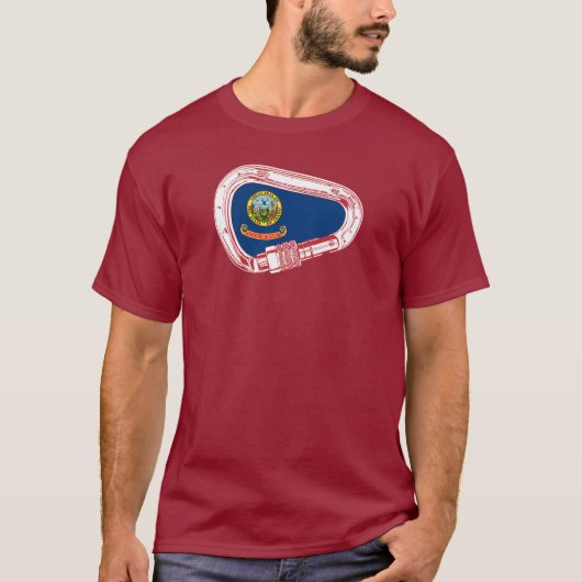 Idaho Vlag Klimaatkarabiner T-shirt (Voorkant)