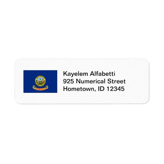 Idaho vlag retour adres label (Voorkant)