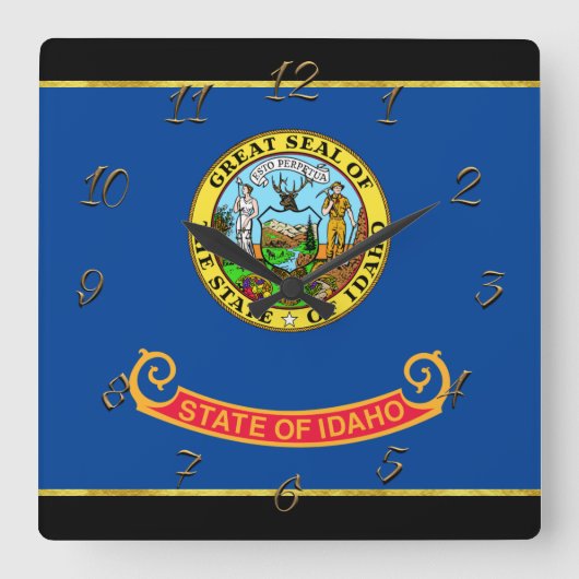 Idaho vlag vierkante klok (Voorkant)