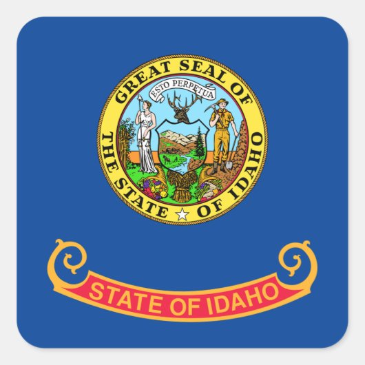 Idaho vlag vierkante sticker (Voorkant)