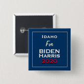 Idaho voor BIDEN HARRIS 2020 Square Vierkante Button 5,1 Cm (Voorkant /achterkant)