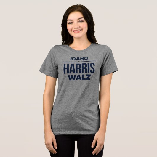 Idaho voor Harris Walz Tri-Blend Shirt (Voorkant volledig)