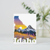 Idaho vorm met berg en wilde bloemen briefkaart (Staand voorkant)