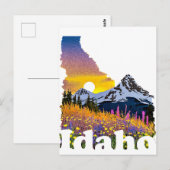 Idaho vorm met berg en wilde bloemen briefkaart (Voorkant / Achterkant)